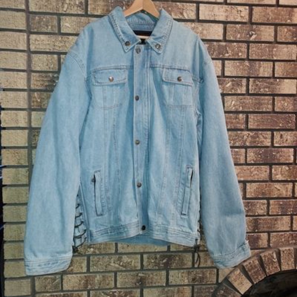NWT Diamond Plate Demin Motorcycle Jacket size 3X